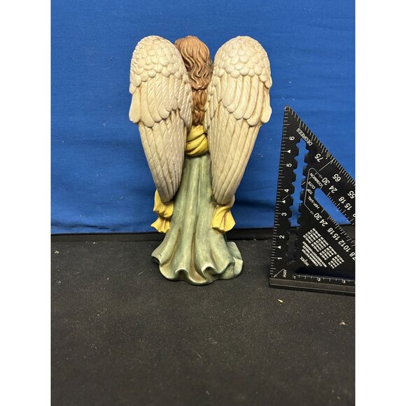 Hand-Painted Angel Figurine With Trumpet & Flowing Gown 7.5" Resin Collectible S - Picture 2 of 4